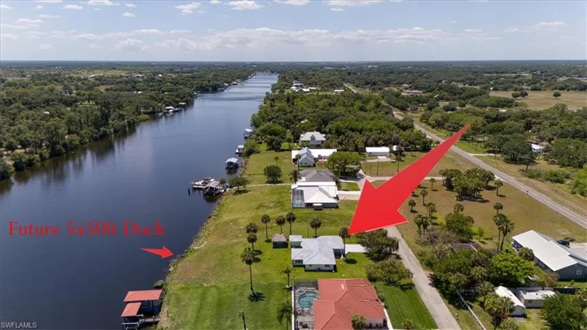 Aerial view looking west