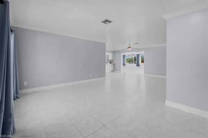 Family room looking into den/bonus room