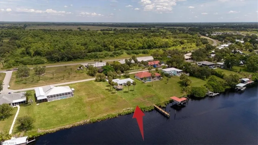 Aerial view with newly installed dock.