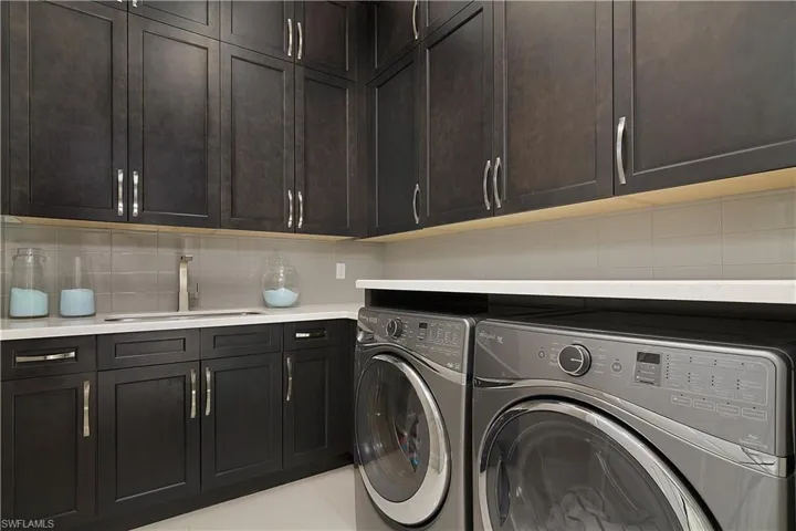 Oversized laundry with custom cabinets