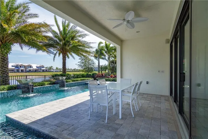 Covered patio with fan
