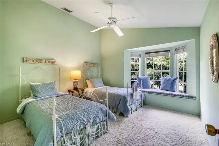 Guest bedroom with window seat