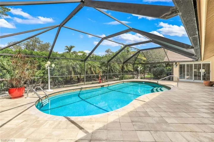 generous pool and deck