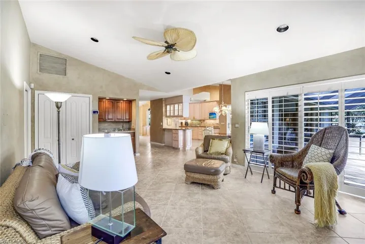 Family room off of pool and kitchen