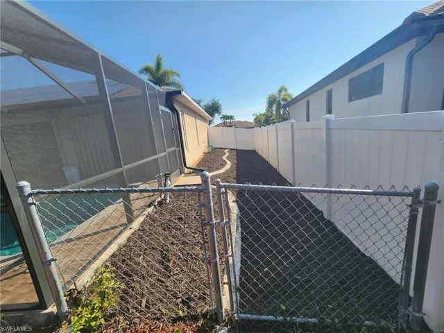 fenced in side yard