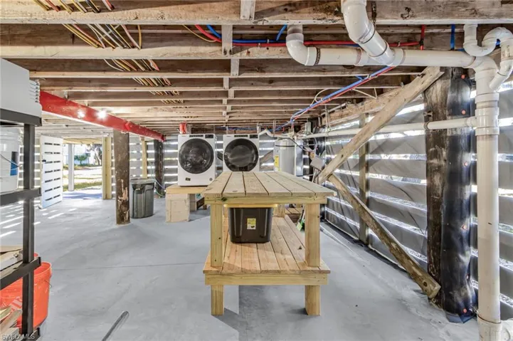 View of unfinished basement