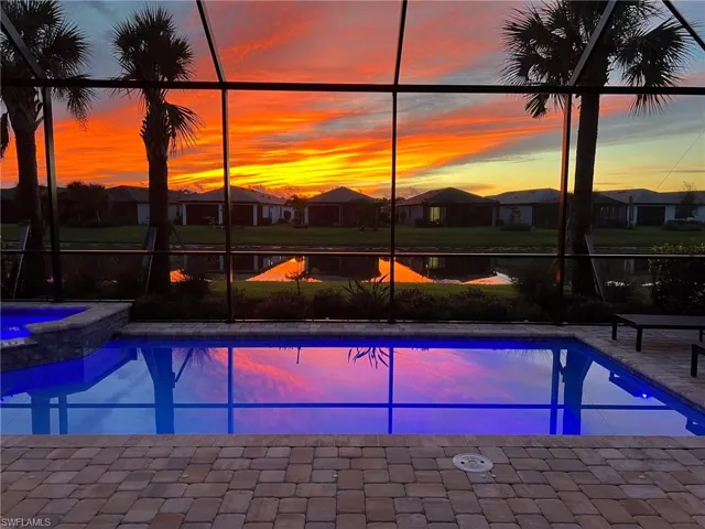 Screened-in Lanai with sunset views