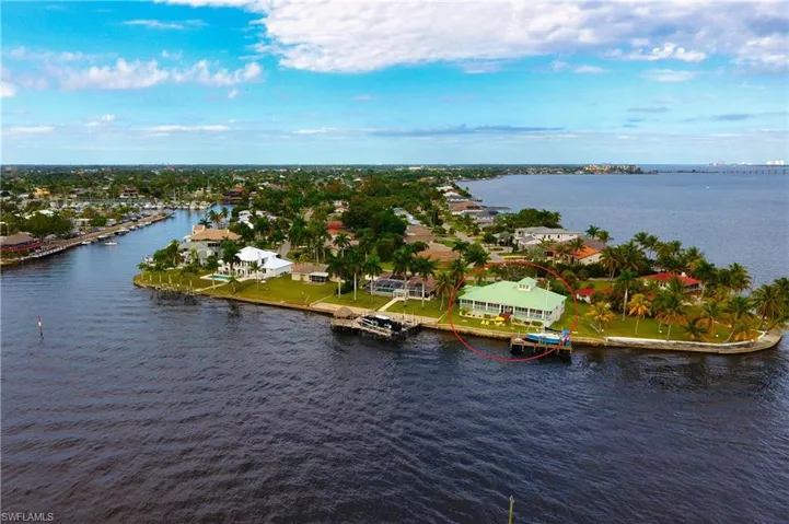 Drone / aerial view of a nearby body of water