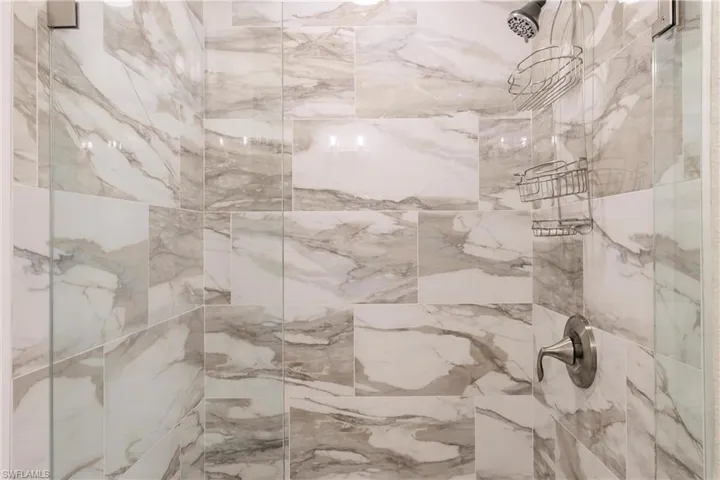 Details featuring a shower with door
