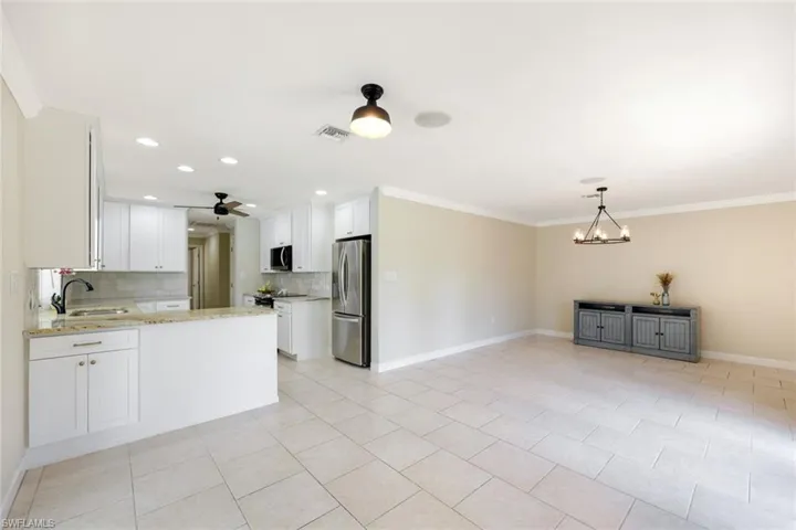 Dining area or den looking at kitchen