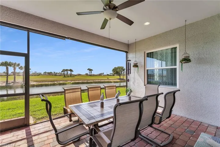 Gorgeous golf & water view from your screened in lanai.
