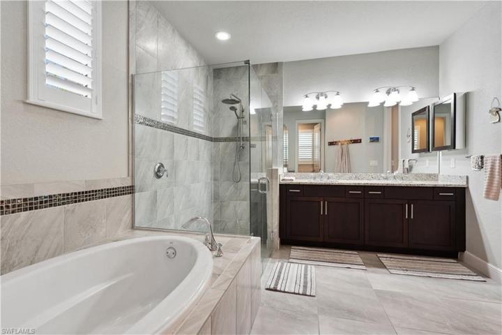 Luxuriate in the soaking tub or have a refreshing shower!