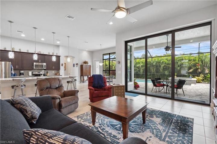 Great room looking out to lanai & pool