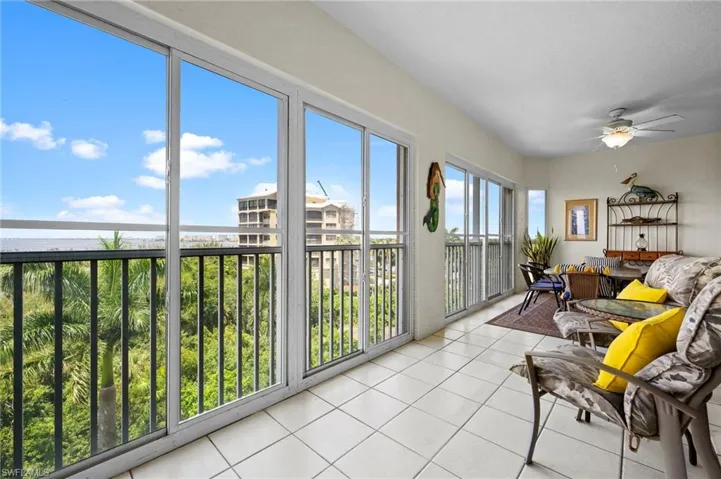 Large Patio with sliding doors  to keep it clean and dry