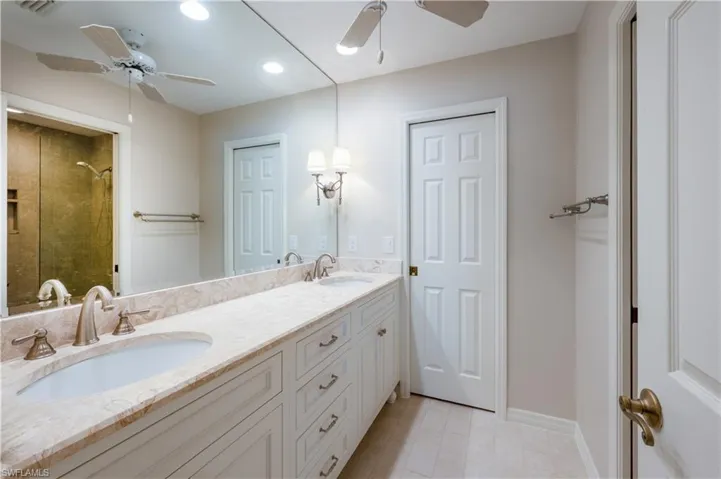 Master Bath renovated limestone countertops