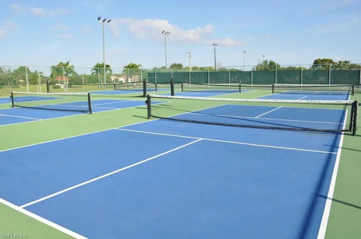 PICKLEBALL - YES!!!! - 10 OUTDOOR, HARD-SURFACED COURTS, PERMANENT LINES/NETS. LIGHTED FOR NIGHTIME PLAYAND RESTROOMS.
