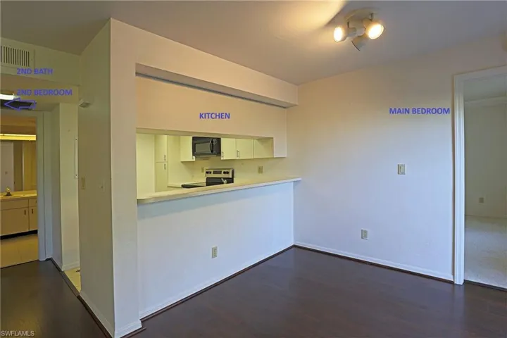 MAIN LIVING AREA --- KITCHEN ---MAIN BEDROOM ENTRY --- 2ND BATH