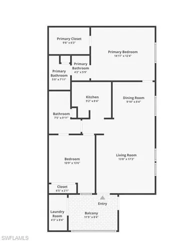SPACIOUS FLOOR PLAN.SPLIT BEDROOMS FOR PRIVACY ---