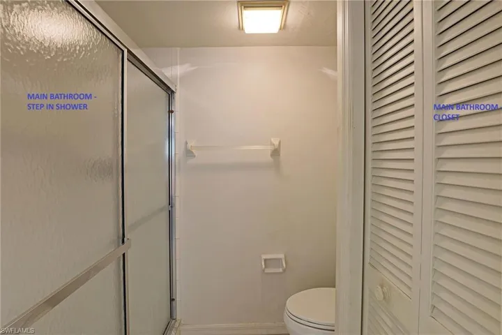 MAIN BATH --- STEP IN SHOWER --- BATHROOM CLOSET