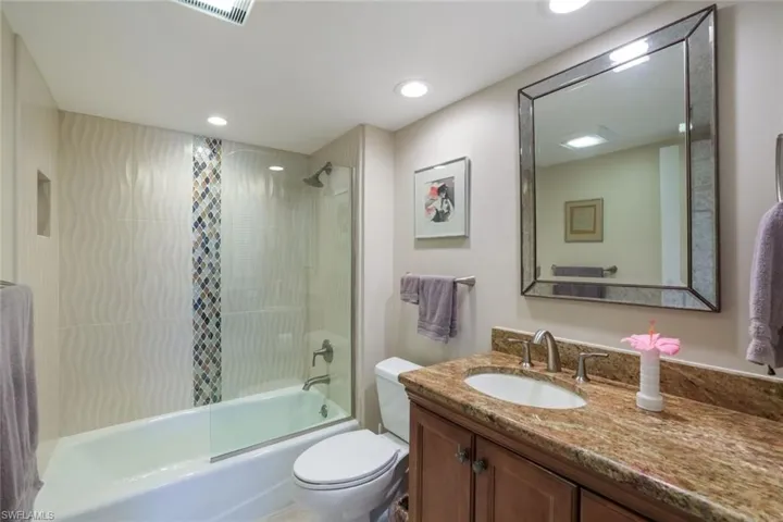 Guest bath w/ updated shower & vanity