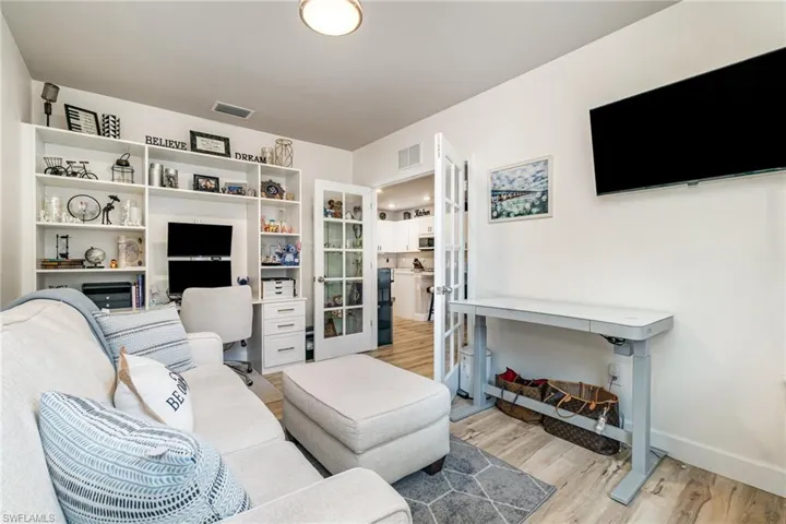 Custom desk unit in the spacious den/flex room.