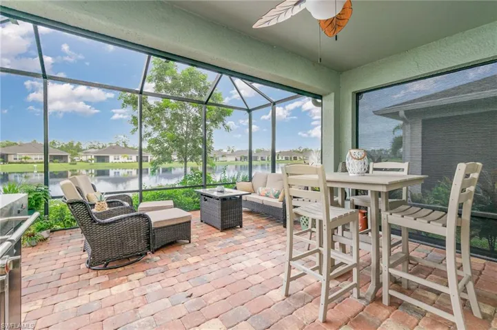 Expanded lanai with large covered area.