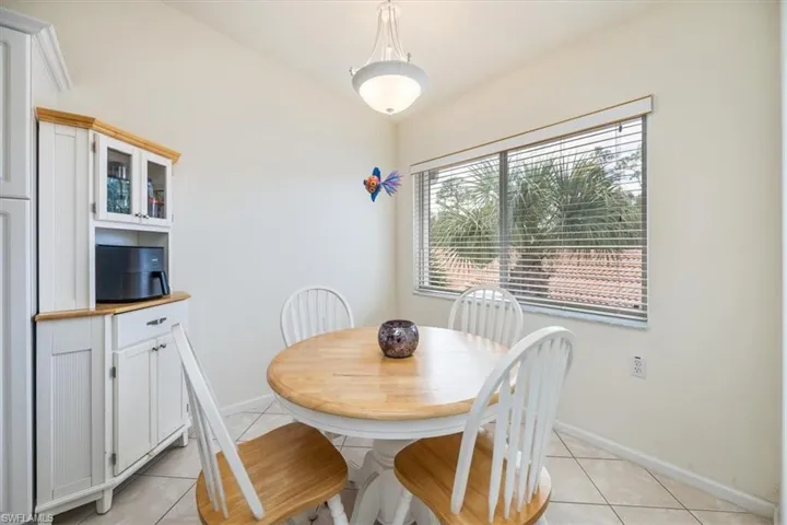 View of tiled dining area