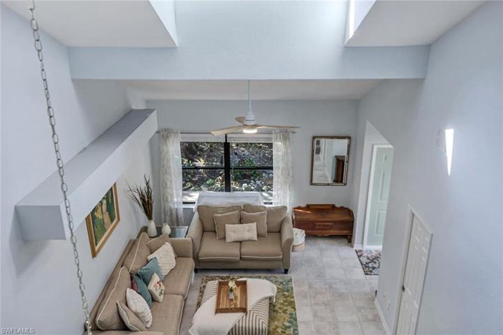 View from the loft to the downstairs living area