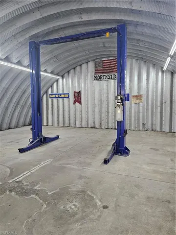12K car lift in the Quonset hut.