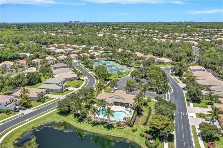 Birds eye view of Community clubhouse featuring a water view