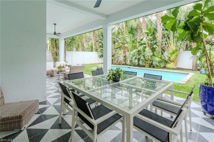 This section of the lanai is pre constructed for an outdoor kitchen