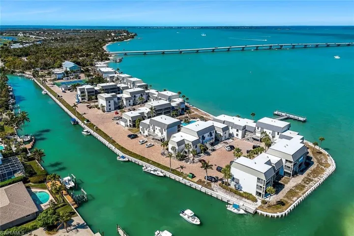 Aerial overview of property's location featuring a notable bridge and a nearby body of water