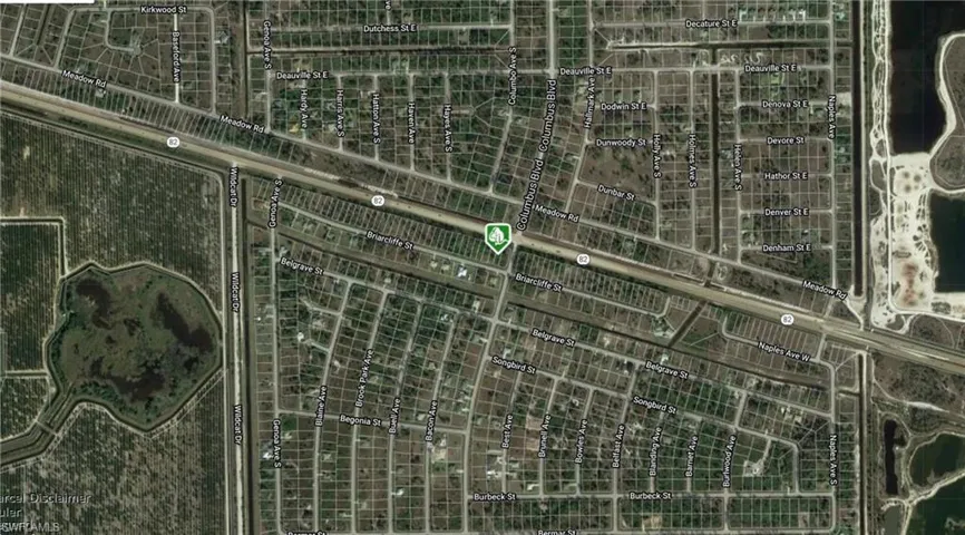 Aerial map of property and surrounding area