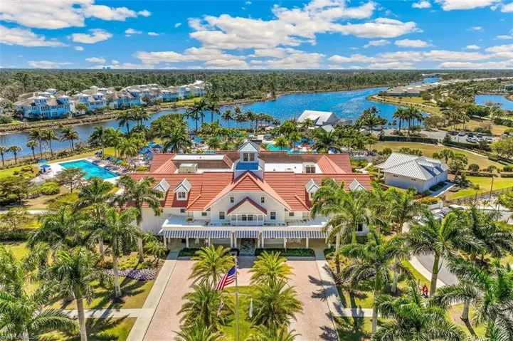 Drone / aerial view of a nearby body of water