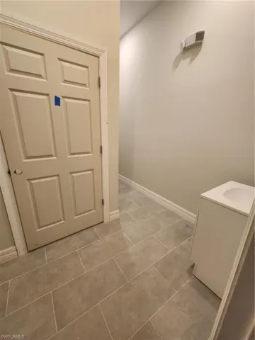 Bathroom with tile floors and vanity