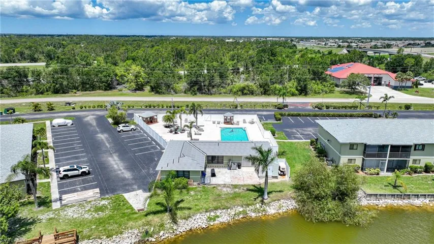 Drone / aerial view of a large body of water