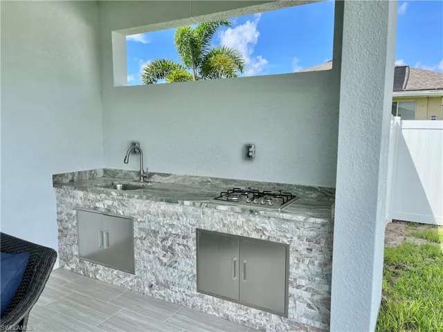 View of patio with sink
