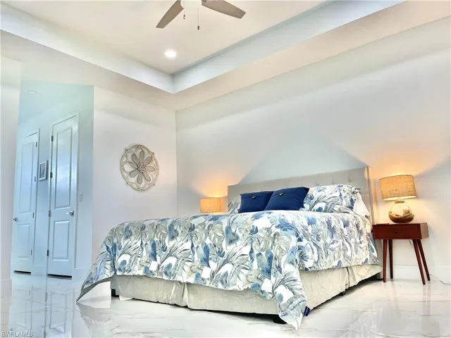 Bedroom featuring ceiling fan