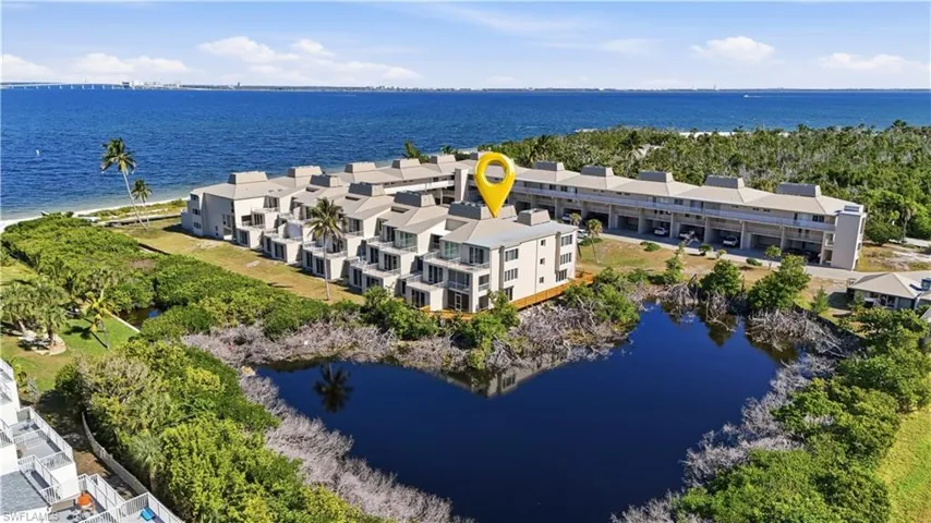 Drone / aerial view of a nearby body of water - Virtually Edited Image