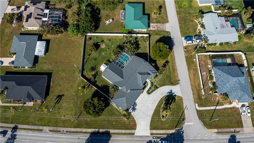 Completely fenced backyard