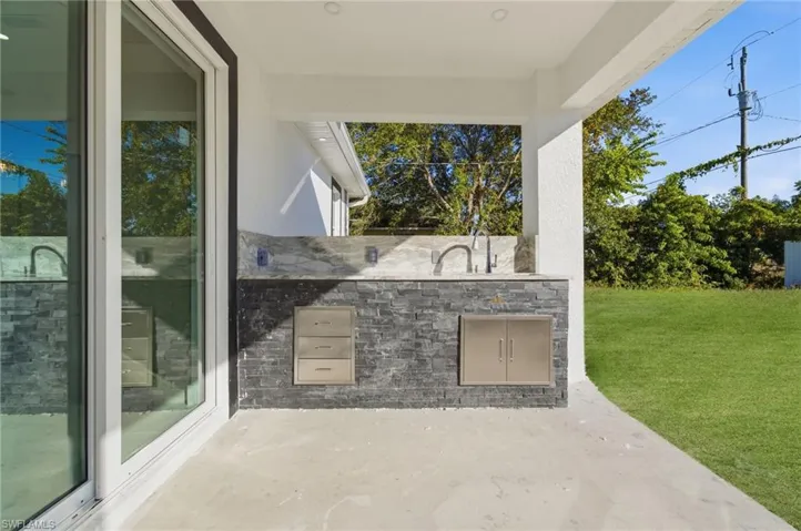 View of patio with a sink
