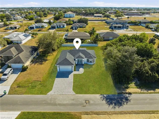 Aerial view of residential area