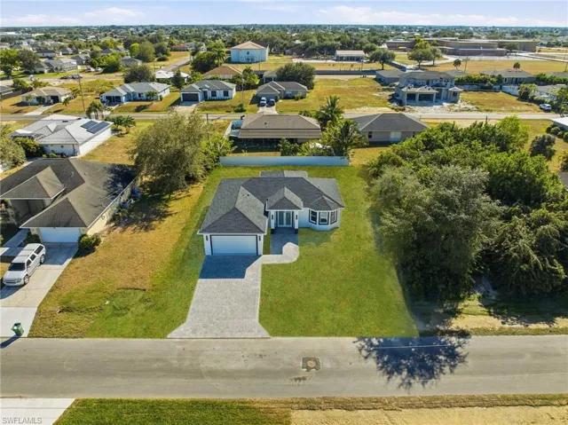 Aerial view of residential area