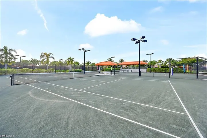 View of tennis court