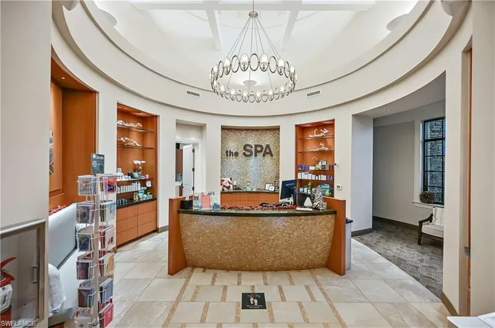 Reception with an inviting chandelier