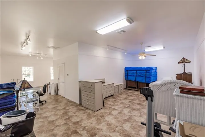 Office space with ceiling fan