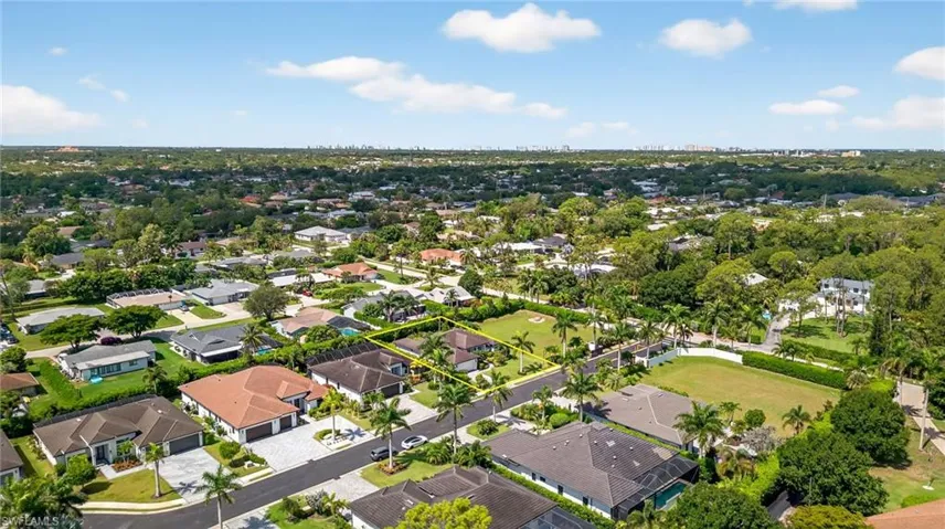 Aerial view of residential area