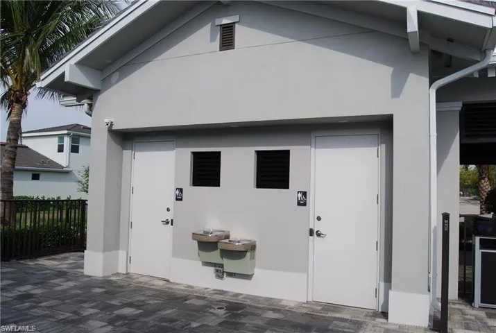 View of pool bathrooms