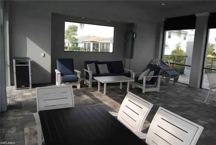 Interior view of cabana and an outdoor living space