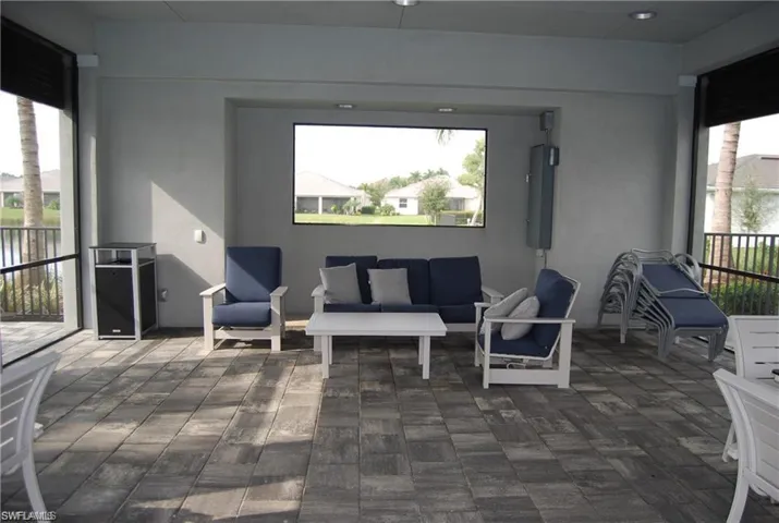 Interior view of the cabana featuring an outdoor hangout area